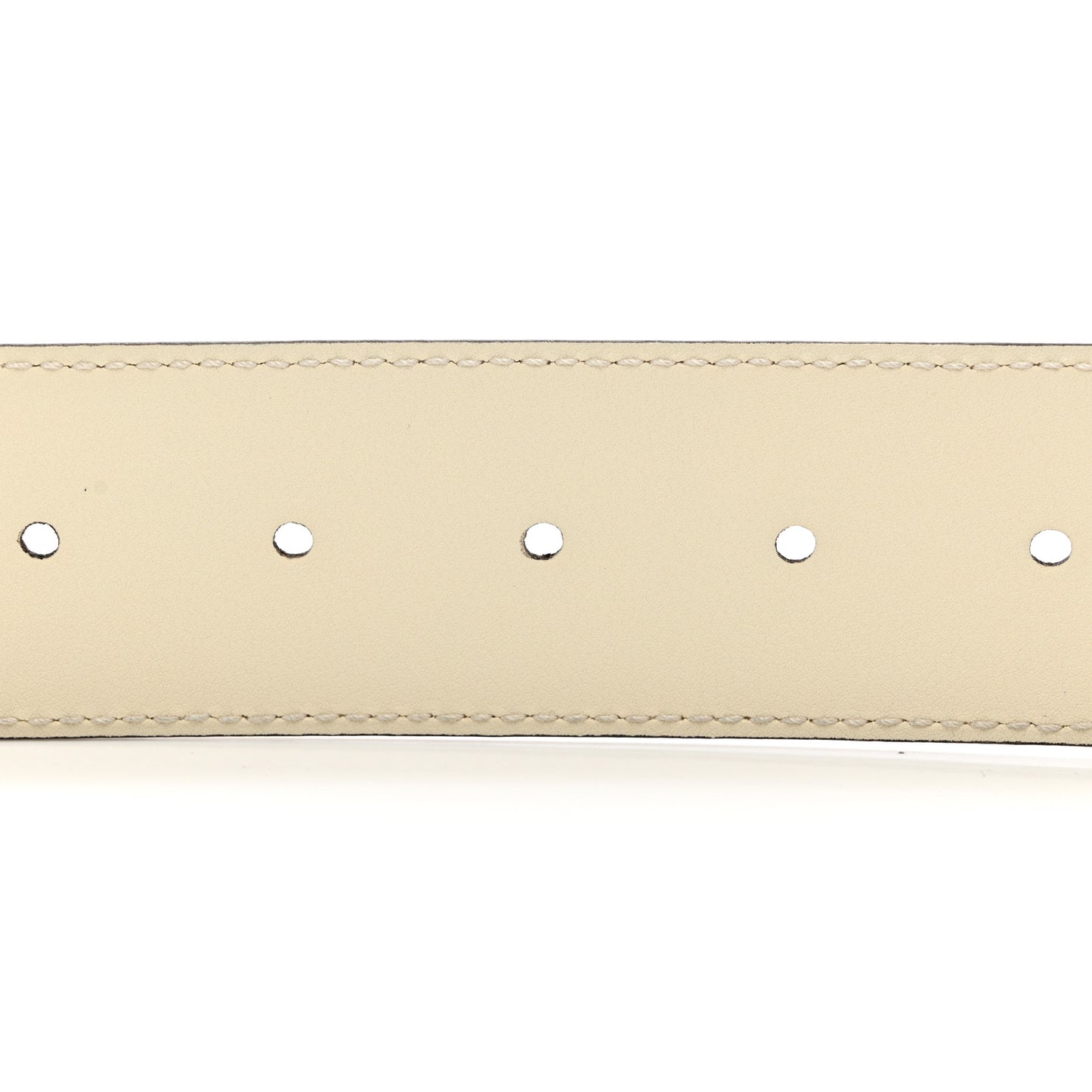 Azalea Calfskin Enamel Monochrome Double G 40mm Belt 95 38 Mystic White