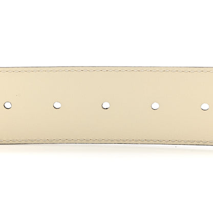 Gucci Azalea Calfskin Enamel Monochrome Double G 40mm Belt 95 38 Mystic White 6 of 6