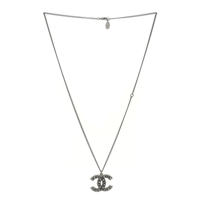 Chanel Ruthenium Pearl CC Pendant Necklace Grey 3 of 4
