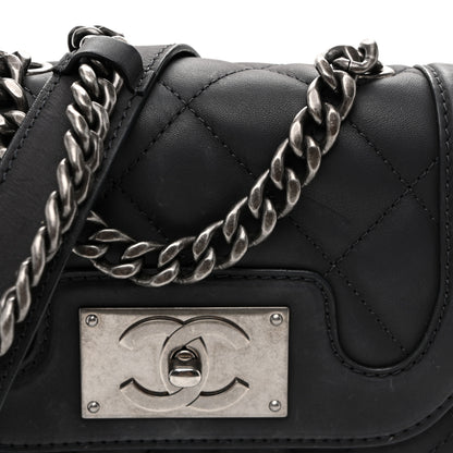 Chanel Calfskin Quilted Small Double Chained Messenger Flap Charcoal 8 of 11