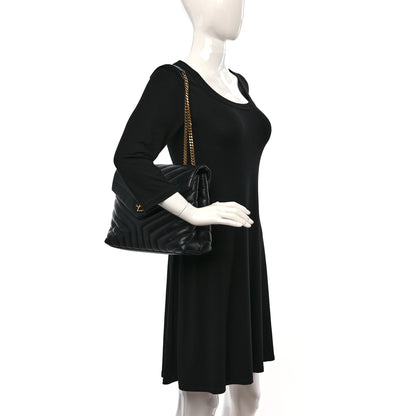 Saint Laurent Calfskin Y Quilted Monogram Medium Loulou Chain Satchel Black 2 of 7