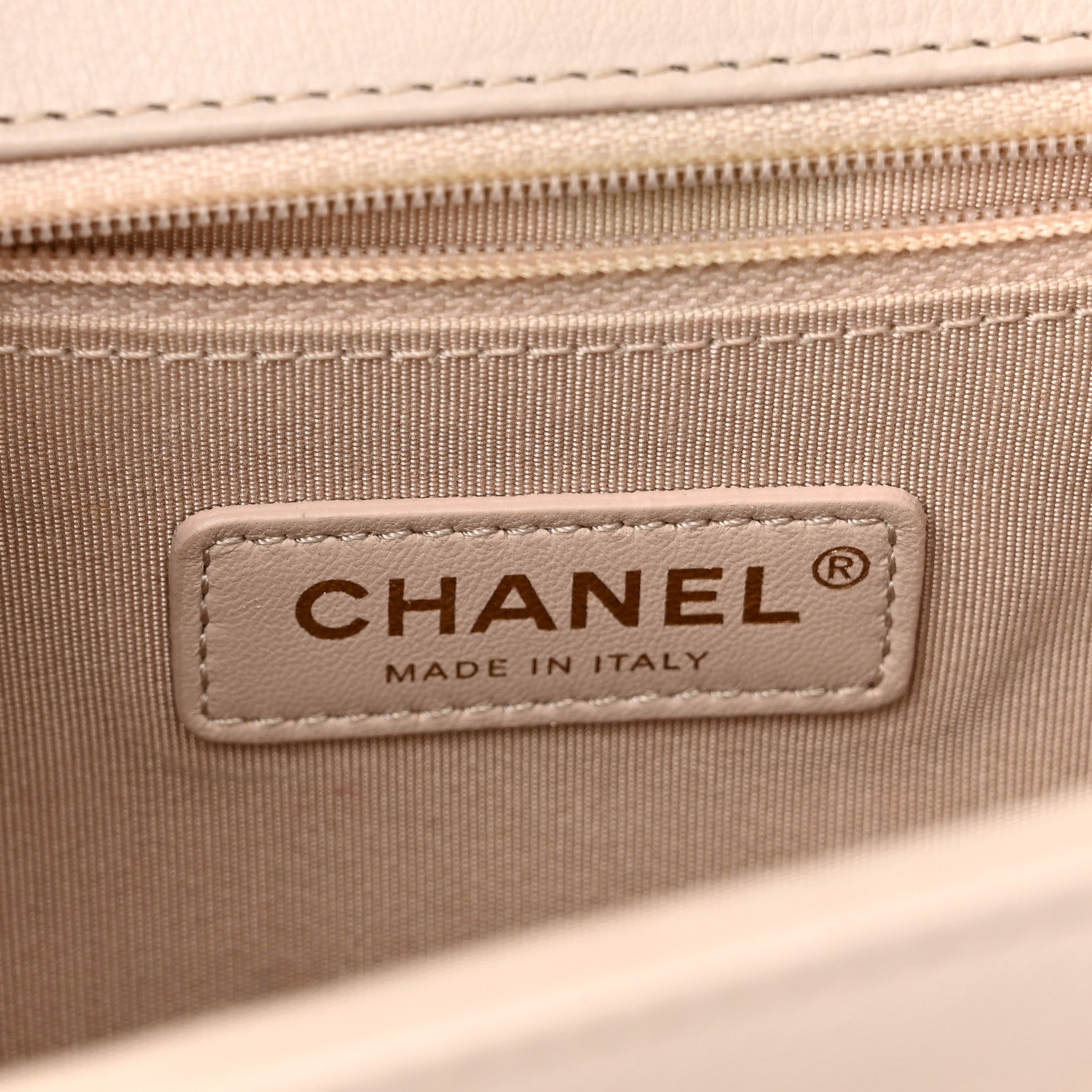 Chanel Grained Calfskin Quilted Large Label Click Flap Bag Light Beige 5 of 13