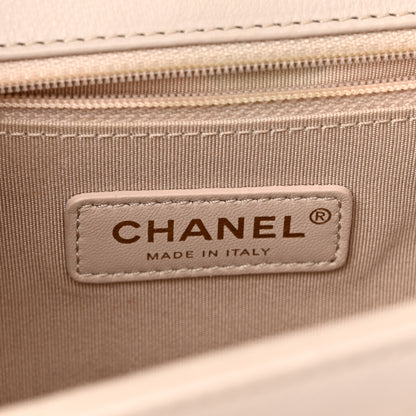 Chanel Grained Calfskin Quilted Large Label Click Flap Bag Light Beige 5 of 13