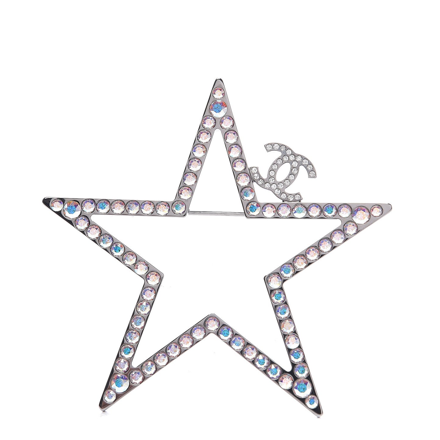 Ruthenium Crystal Star CC Brooch
