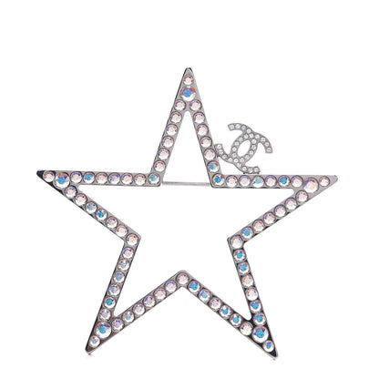 Chanel Ruthenium Crystal Star CC Brooch 1 of 4