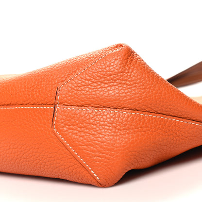 Hermes Taurillon Clemence Double Sens 45 Reversible Tote Orange Gold 9 of 15