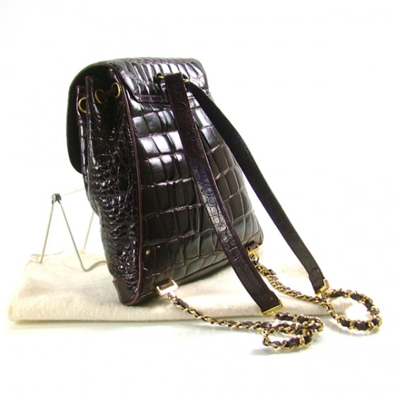 Vintage Crocodile Drawstring Backpack