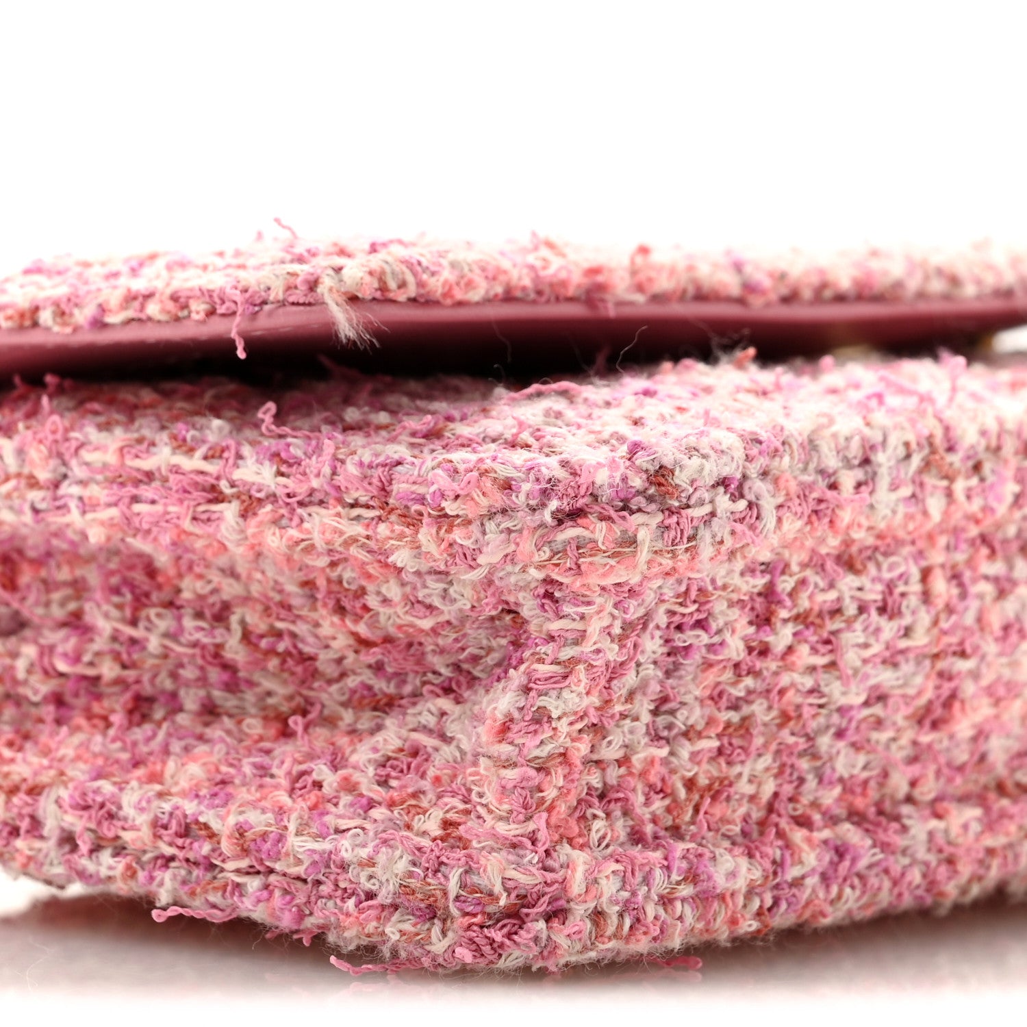 Chanel Tweed Quilted Wallet On Chain WOC Pink 10 of 13
