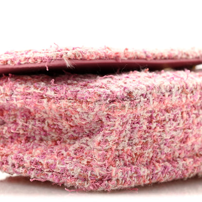 Chanel Tweed Quilted Wallet On Chain WOC Pink 10 of 13