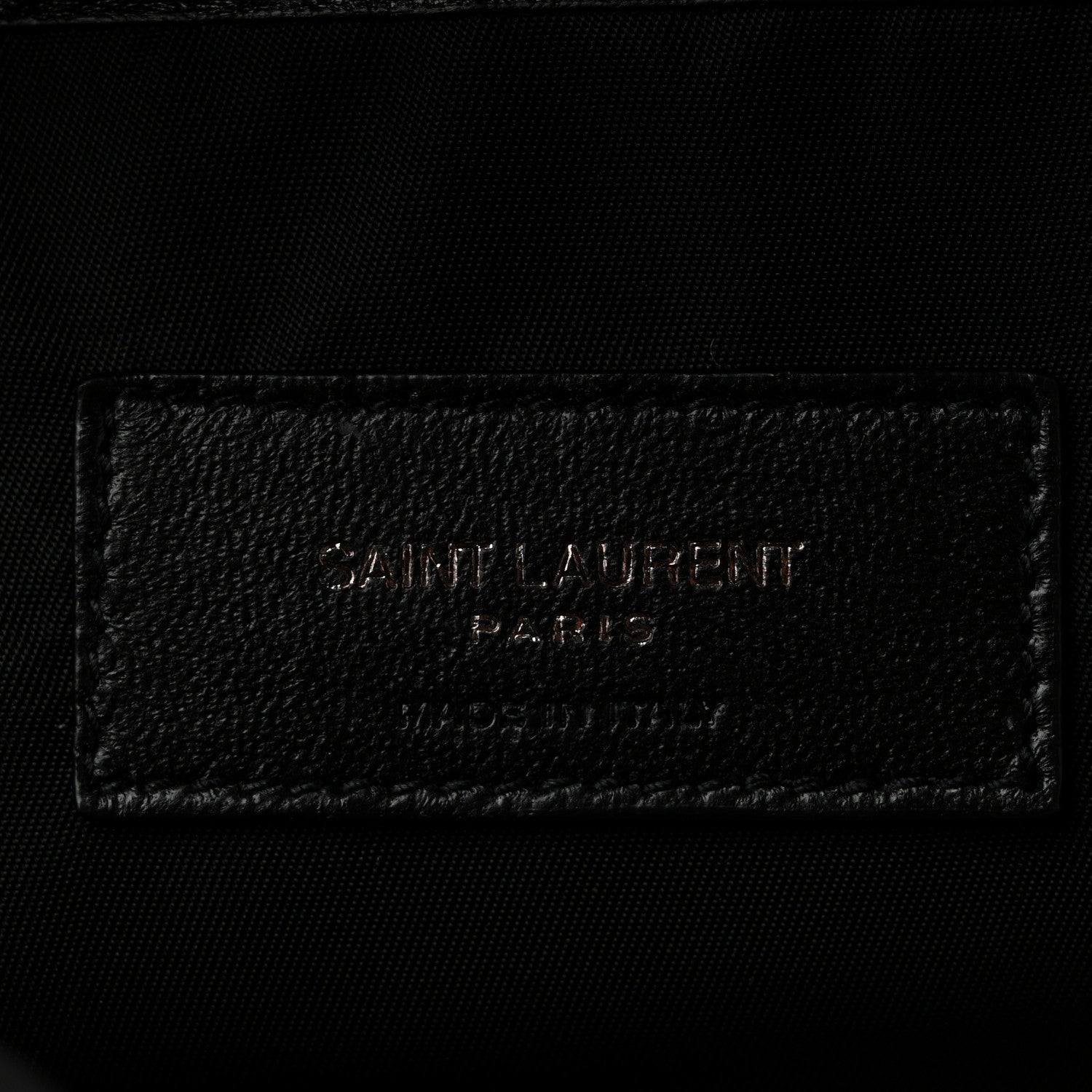Saint Laurent Lambskin Logo Debossed Backpack Black 6 of 11