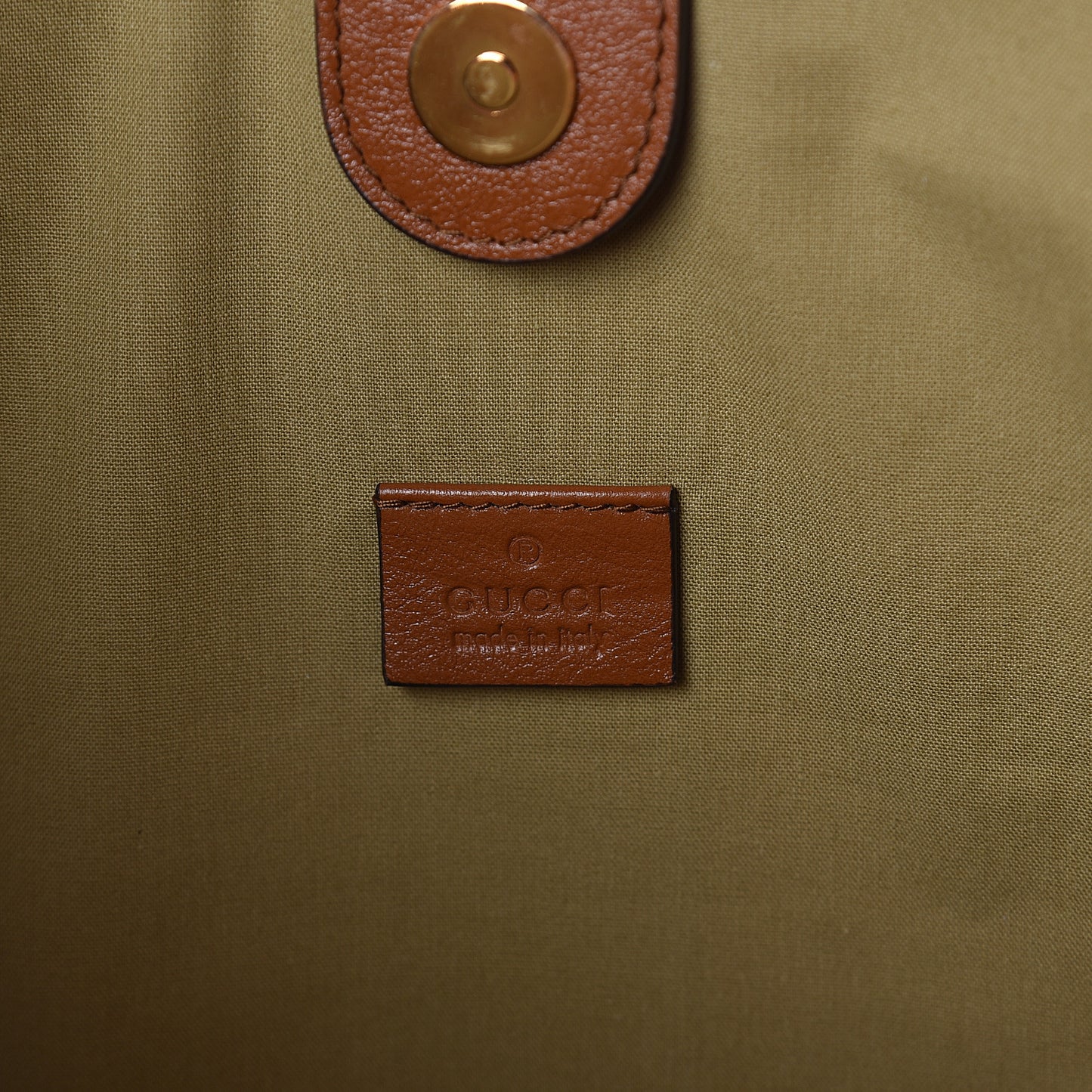 Vintage Canvas Calfskin Web Large Rajah Chain Tote Sand Light Cuir