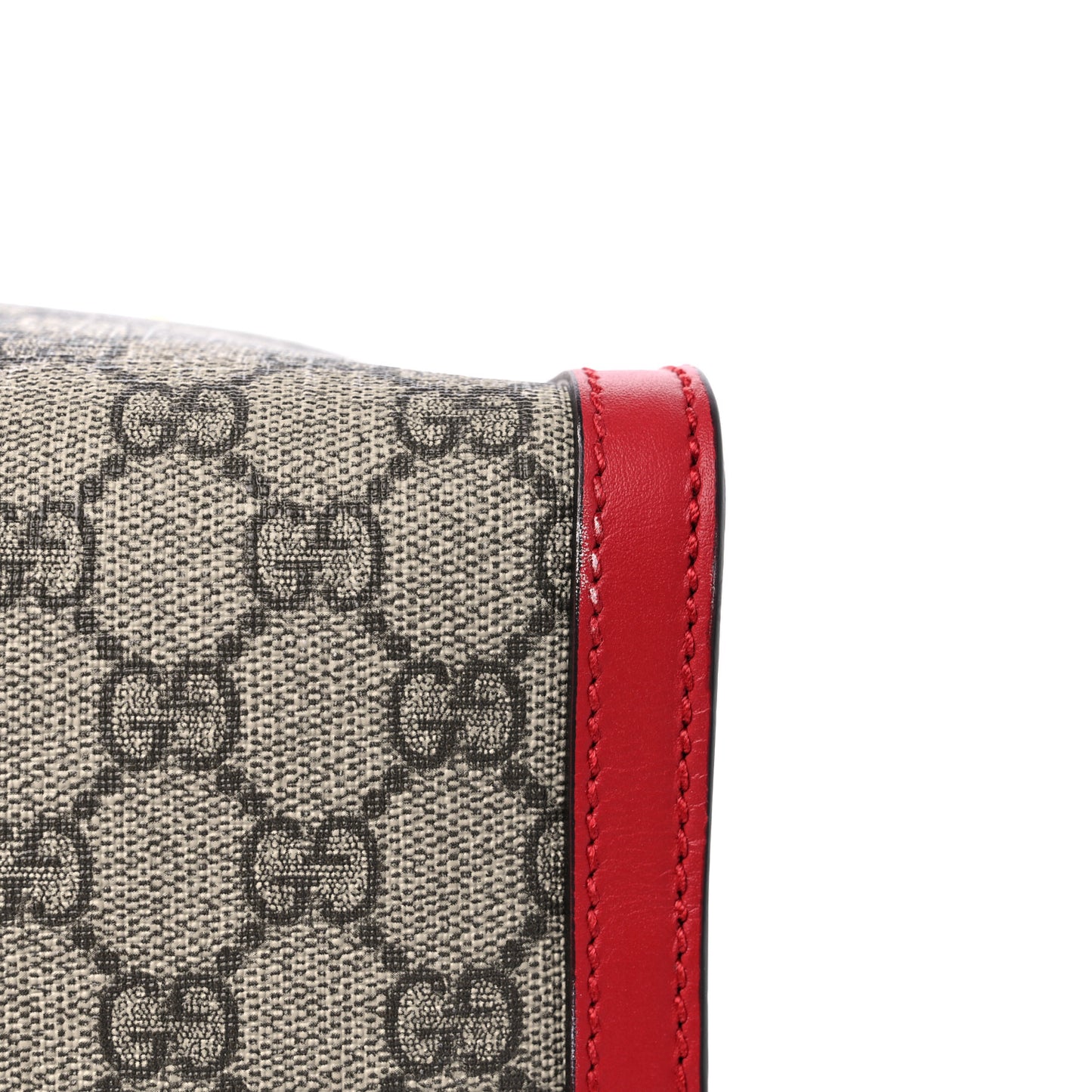 GG Supreme Monogram Medium Padlock Tote Hibiscus Red