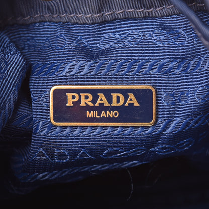 Prada Saffiano Tessuto Nylon Mini Bucket Crossbody Bag Royal 6 of 12