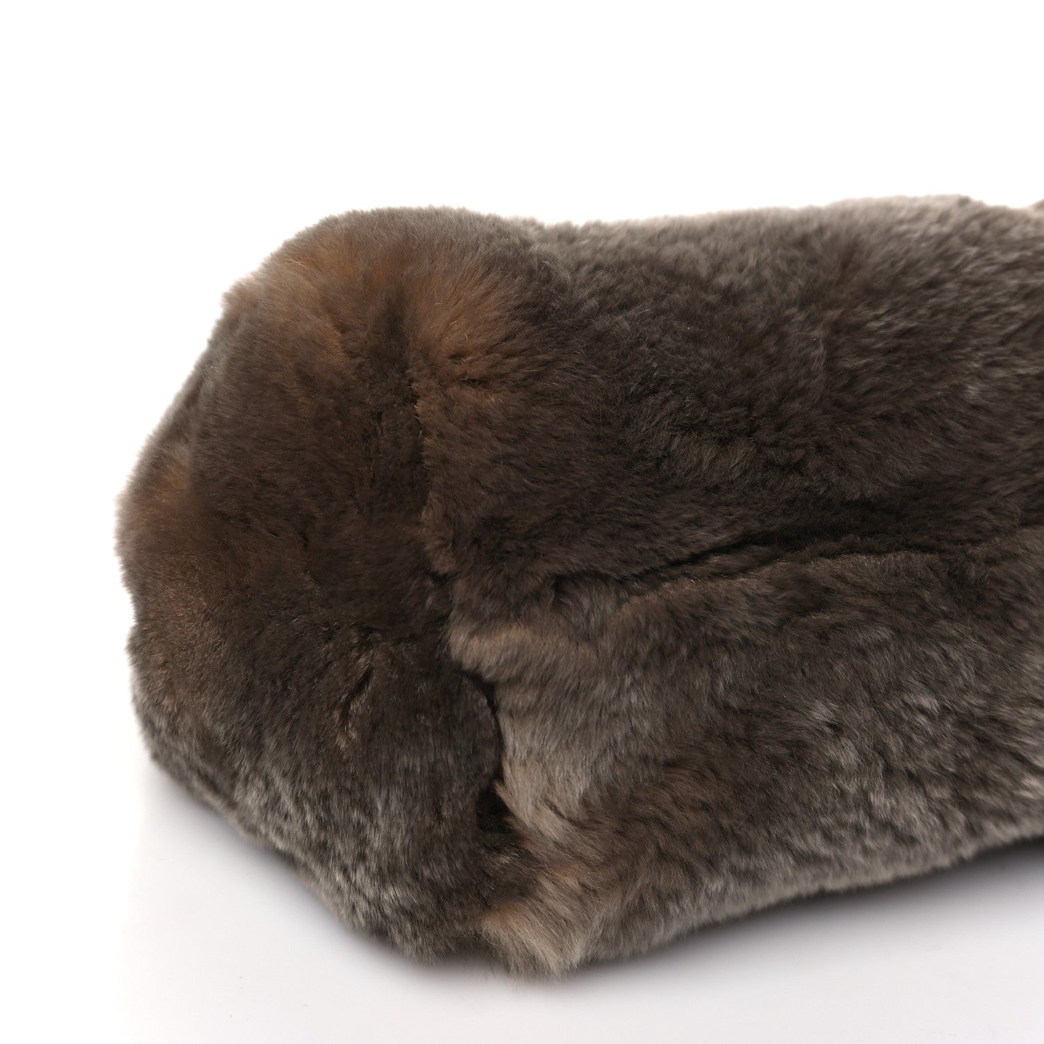 Chanel Rabbit Fur Kiss Lock Chain Clutch Brown 9 of 10