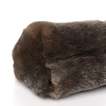 Chanel Rabbit Fur Kiss Lock Chain Clutch Brown 9 of 10