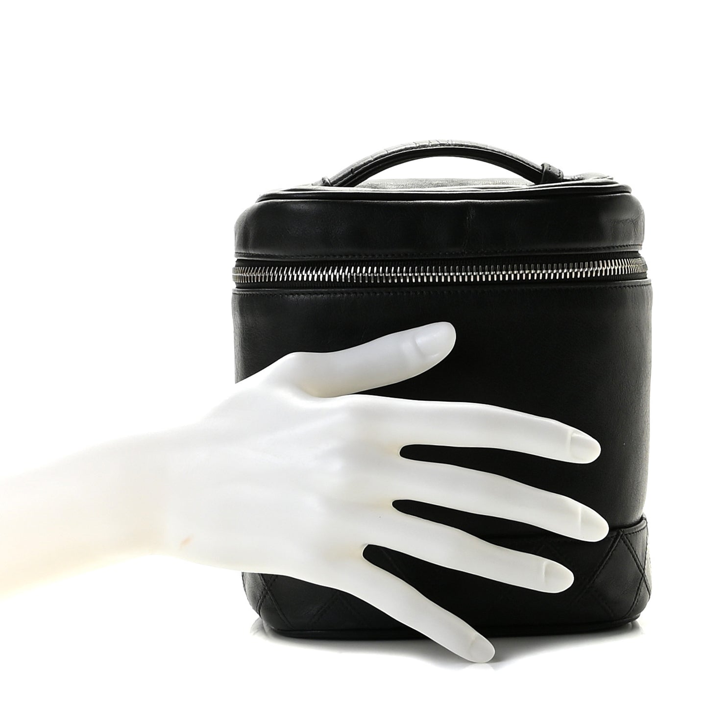 Lambskin Vanity Cosmetic Bag Black