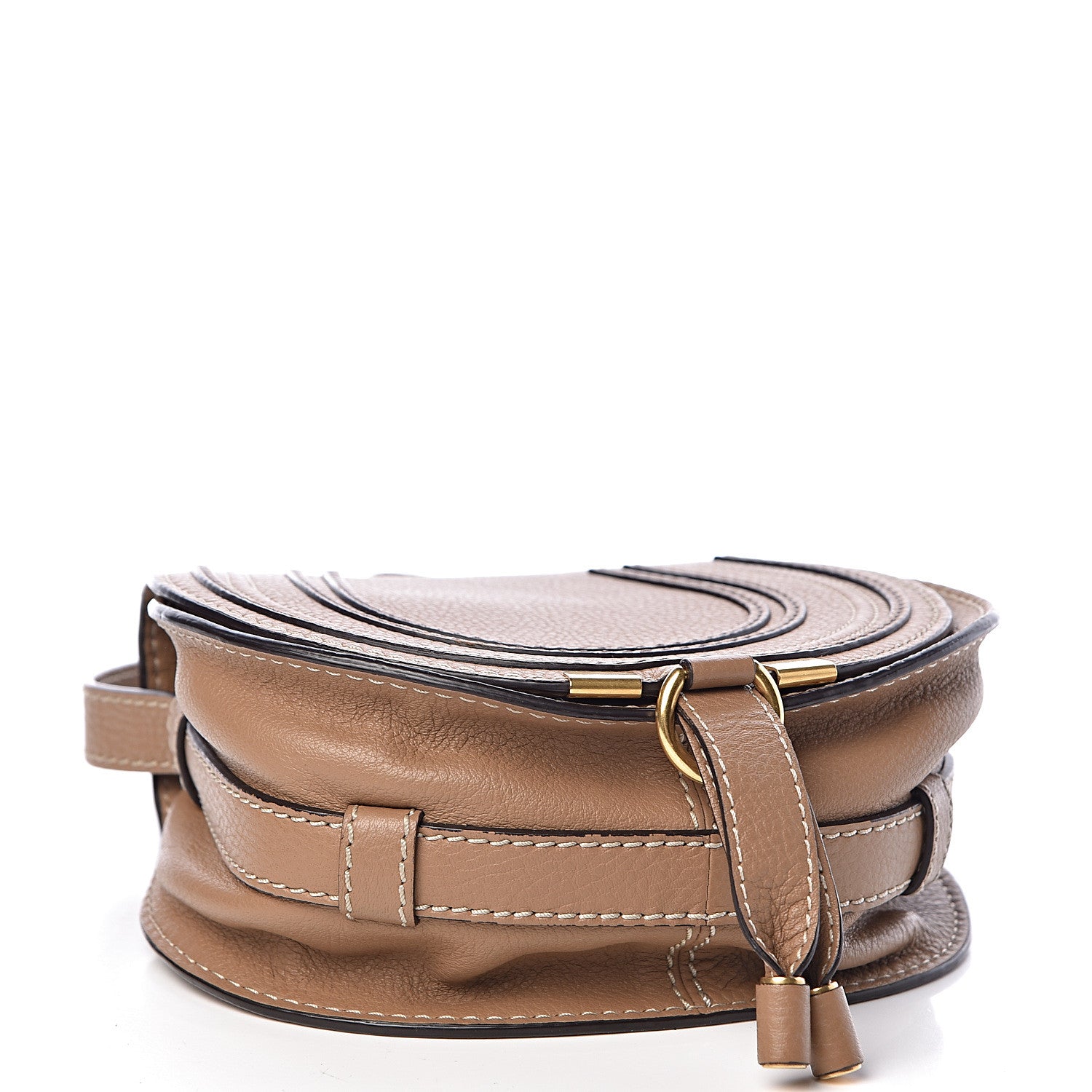 Chloe Calfskin Mini Marcie Round Crossbody Bag Nut 4 of 10