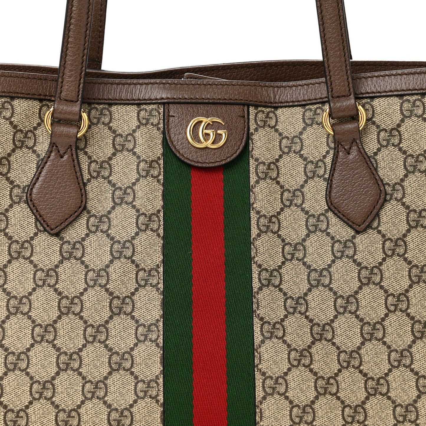 GG Supreme Monogram Medium Ophidia Shopping Tote Brown