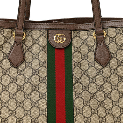 Gucci GG Supreme Monogram Medium Ophidia Shopping Tote Brown 8 of 11