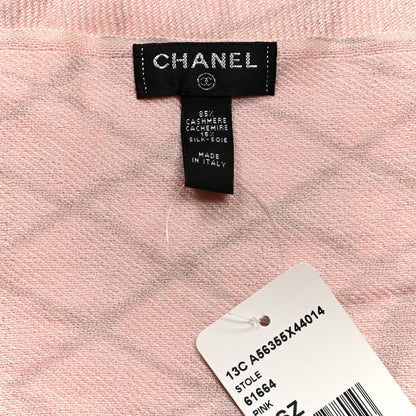 Chanel Cashmere Silk Camellia Scarf Shawl Pink 3 of 3