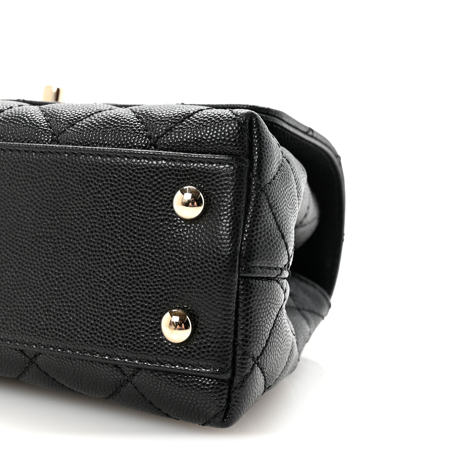 Caviar Quilted Mini Coco Handle Flap Black