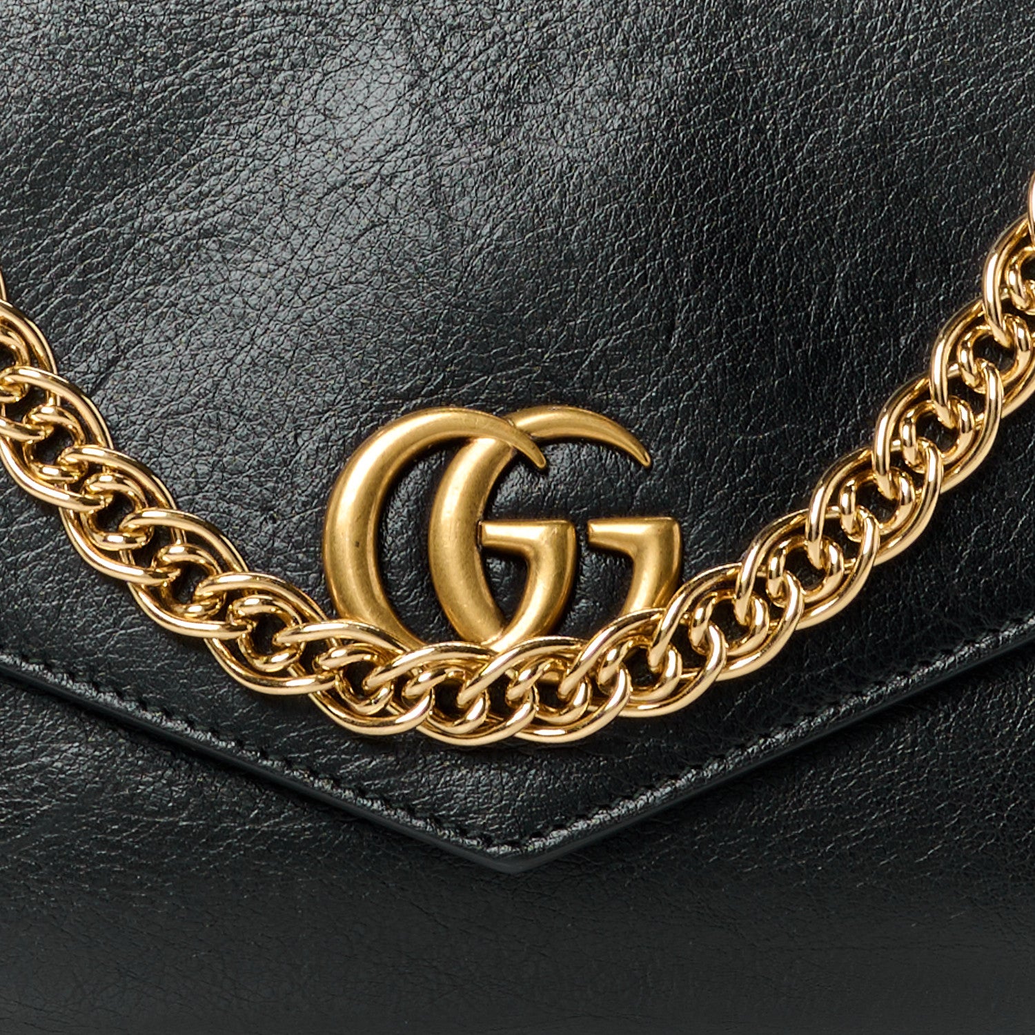 Gucci Calfskin Diagonal GG Medium Thiara Double Envelope Shoulder Bag Emerald Green Black 10 of 13