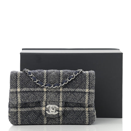 Chanel Tweed Quilted Mini Rectangular Flap Black Blue Sea Green 11 of 11