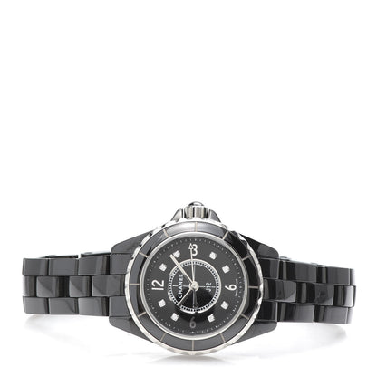 Chanel Stainless Steel Ceramic Diamond 29mm J12 Quartz Watch Black 3 of 6