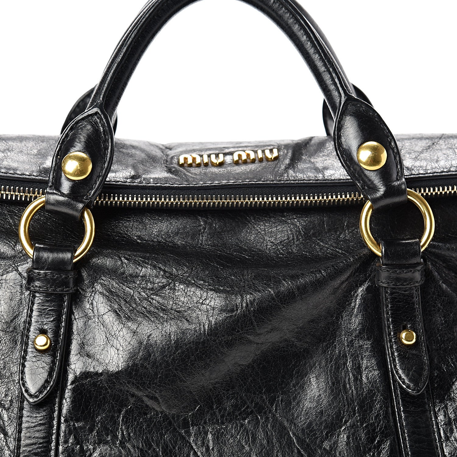 Miu Miu Vitello Lux Bow Tote Black 7 of 9