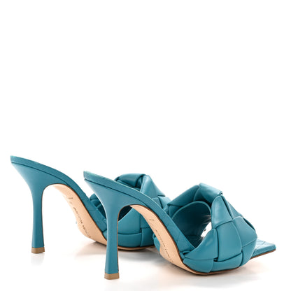 Bottega Veneta Nappa Maxi Intrecciato Lido 90mm Mule Sandals 39 Vintage Blue 5 of 8