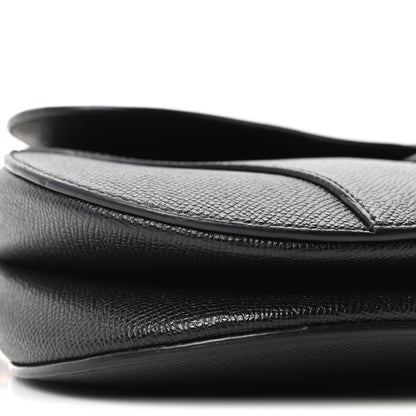 Christian Dior Grained Calfskin Saddle Bag Black 9 of 11