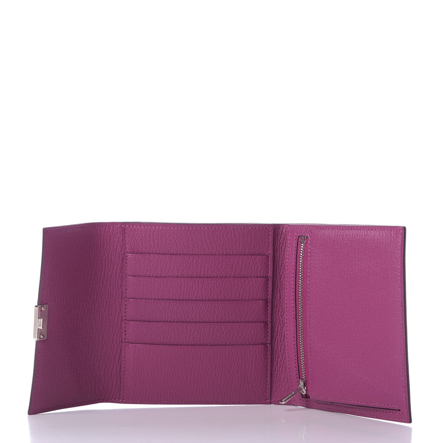 Chevre Mysore Clic 12 Wallet Rose Pourpre