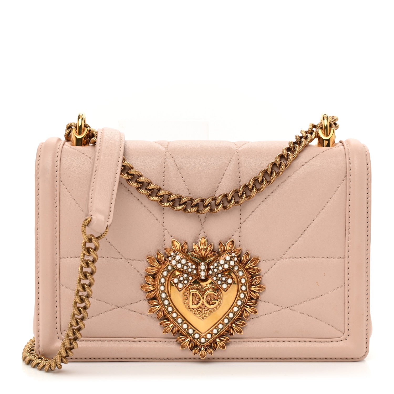 Dolce & Gabbana Calfskin Medium Devotion Crossbody Bag Cipria 1 of 11