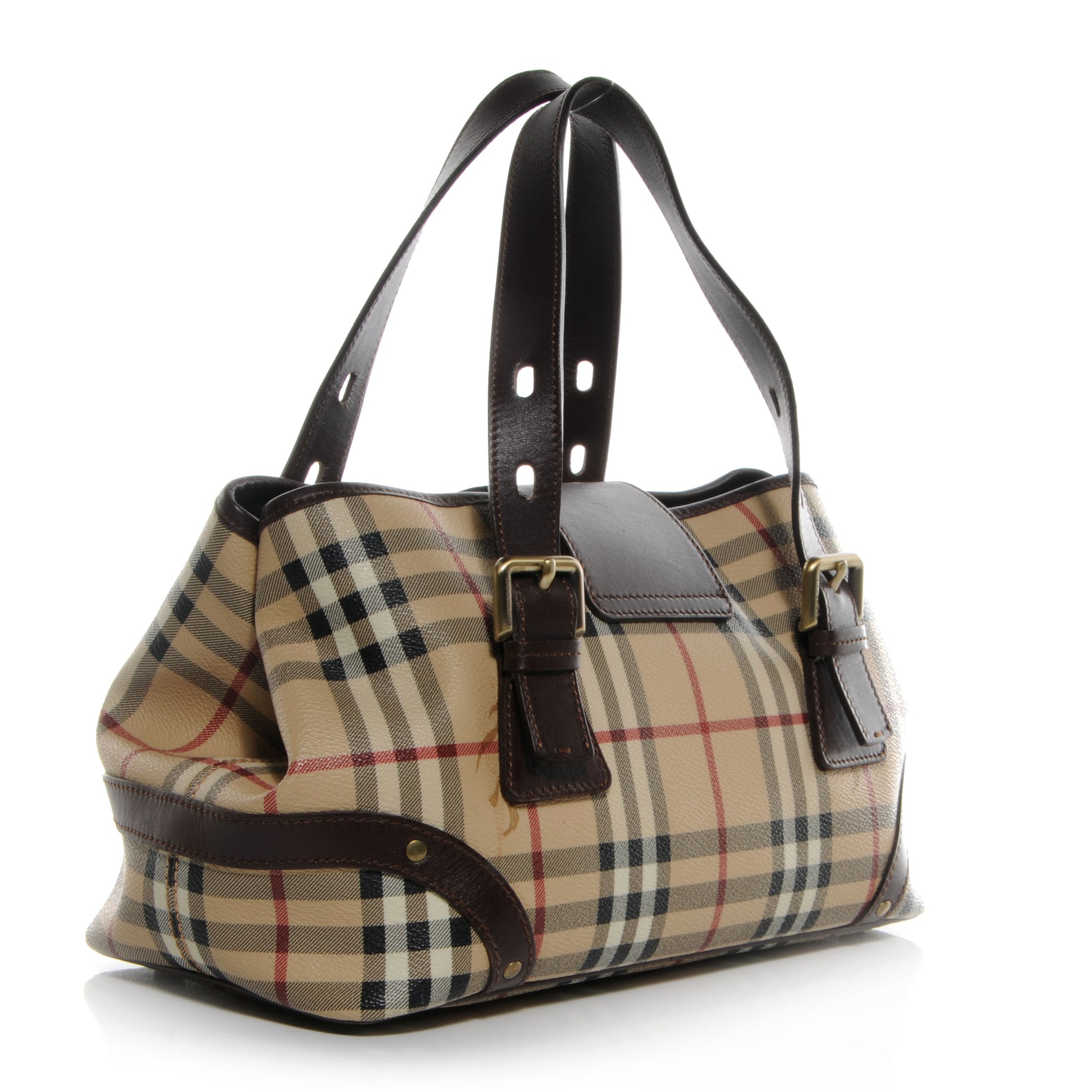 Burberry Haymarket Check Buckle Satchel 3 of 9