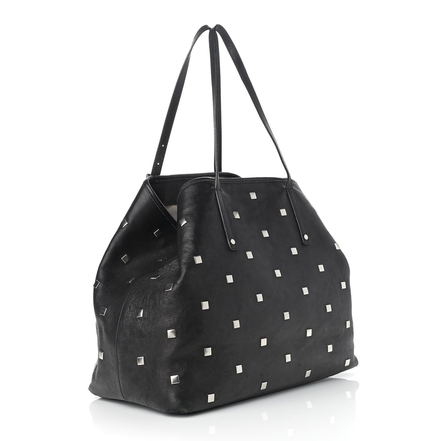Calfskin Studded Tote Black
