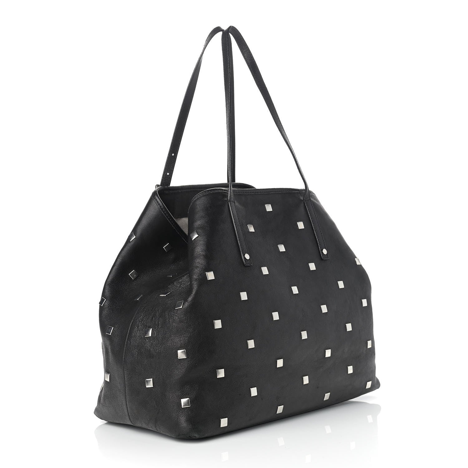 Jimmy Choo Calfskin Studded Tote Black 3 of 10