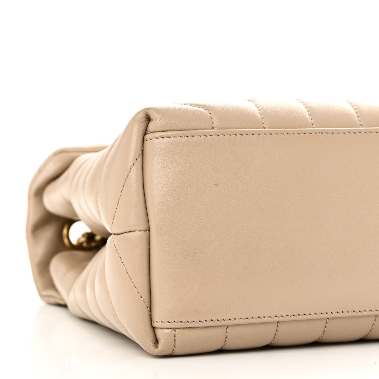 Calfskin Y Quilted Monogram Medium Loulou Chain Satchel Nude Powder