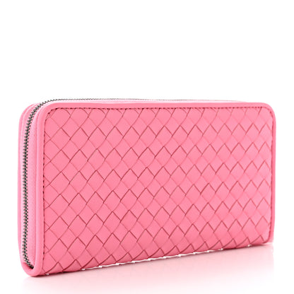 Bottega Veneta Nappa Intrecciato Zip Around Wallet Pink 3 of 8