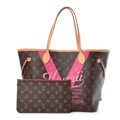 Louis Vuitton Monogram Hawaii V Neverfull MM Hot Pink 1 of 14
