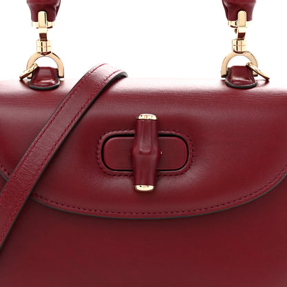 Gucci Boarded Dyana Lux Calfskin Web Monochrome Small Bamboo 1947 Top Handle Bag Rosso Ancora 8 of 11