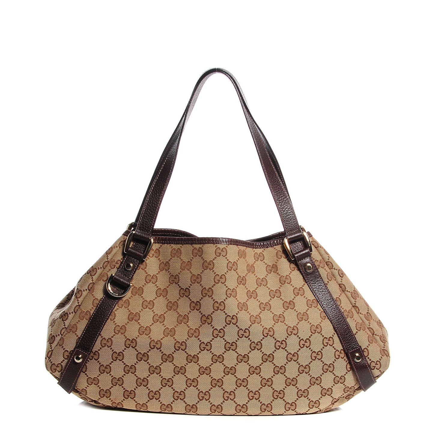 Monogram Medium Abbey Shoulder Bag Dark Brown