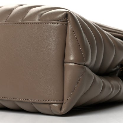 Saint Laurent Calfskin Y Quilted Monogram Medium Loulou Chain Satchel Dark Beige 9 of 11