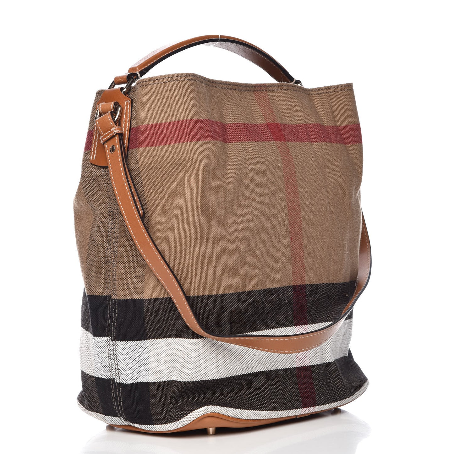 Canvas Mega Check Medium Ashby Hobo Saddle Brown