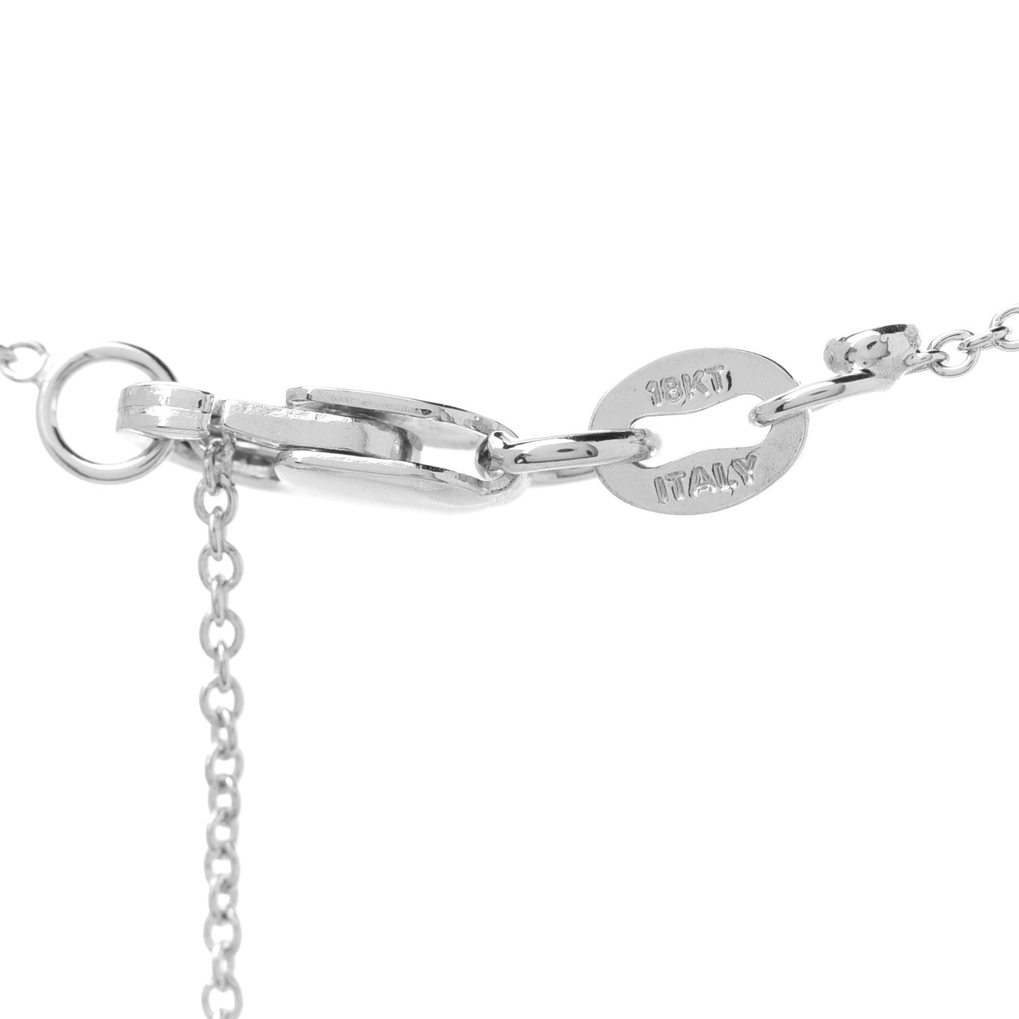 18K White Gold Diamond Tiny Treasures Initial W Pendant Necklace