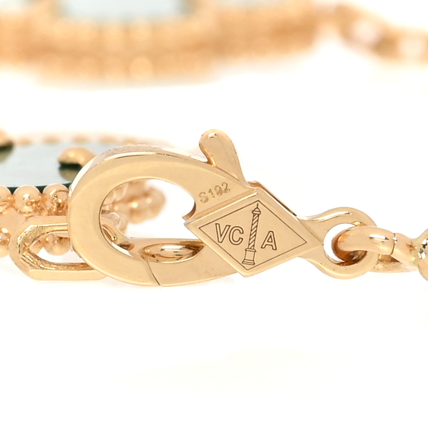 Van Cleef & Arpels 18K Yellow Gold Malachite 5 Motifs Vintage Alhambra Bracelet 3 of 6