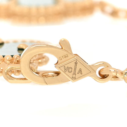 Van Cleef & Arpels 18K Yellow Gold Malachite 5 Motifs Vintage Alhambra Bracelet 3 of 6