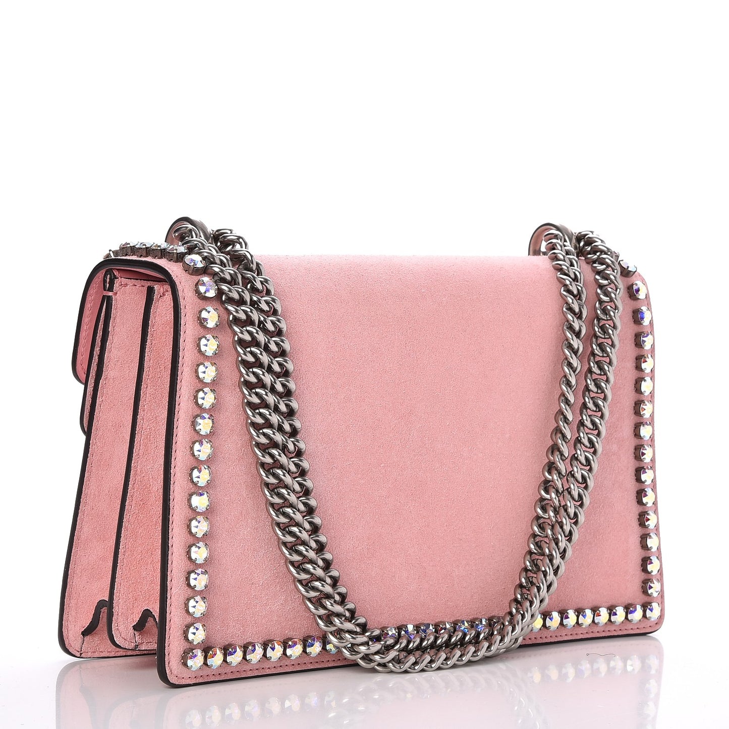 Suede Crystal Small Dionysus Shoulder Bag Peonia