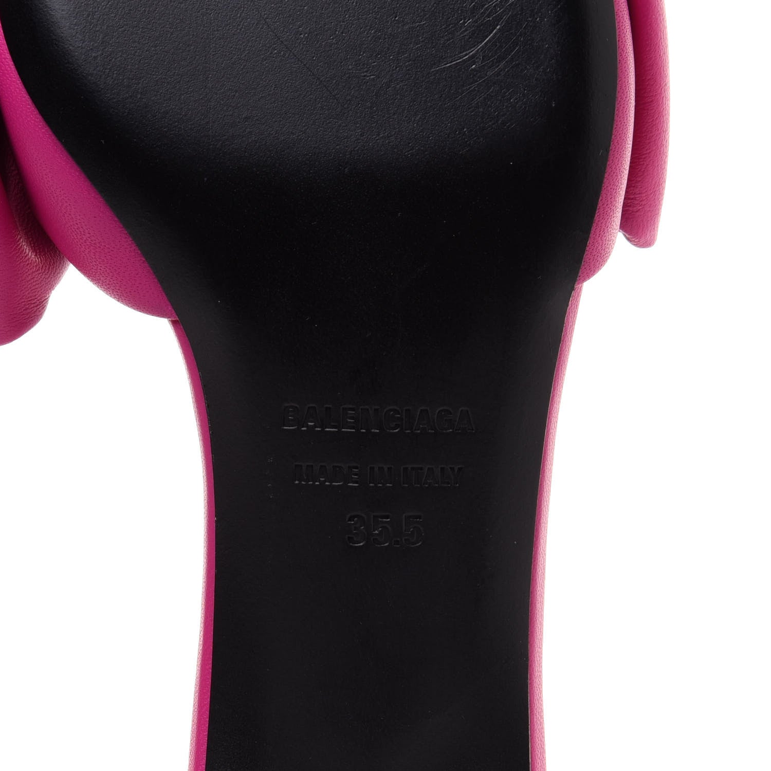 Balenciaga Soft Nappa Square Knife Bow Mule Sandals 35.5 Magenta Pink 6 of 9