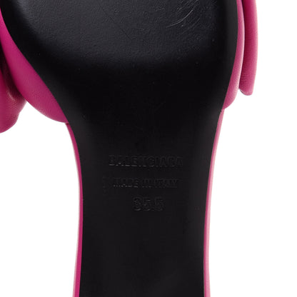 Balenciaga Soft Nappa Square Knife Bow Mule Sandals 35.5 Magenta Pink 6 of 9