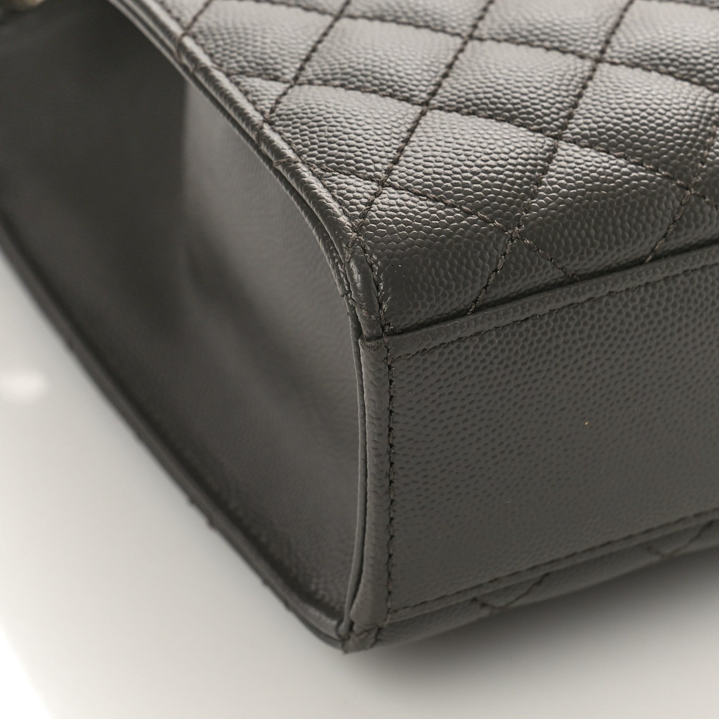 Grain De Poudre Textured Mixed Matelasse Large Triquilt Monogram Satchel Earth